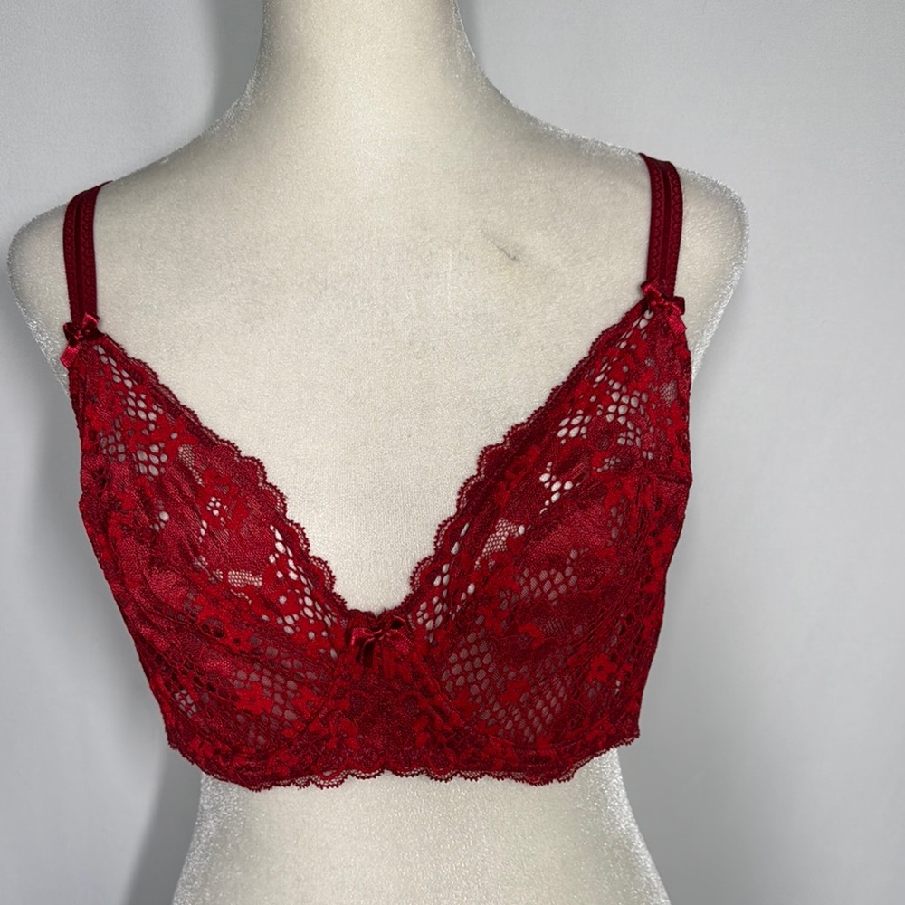 ❤️3/$30 Adore Me Elegant Red Lace Bra